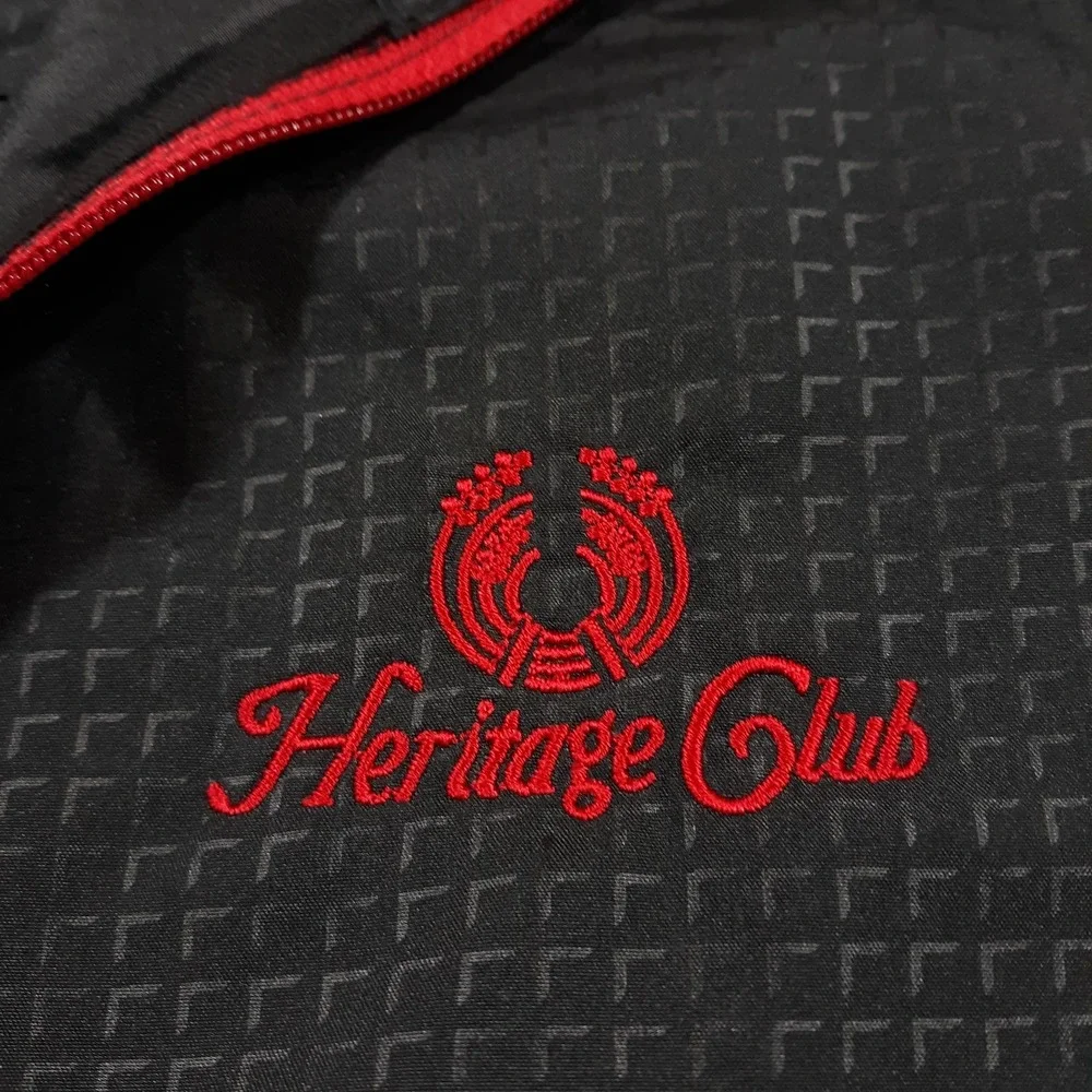 Adidas Golf Windbreaker Jacket Full Zip Mens Medium Black Embroidered Climaproof